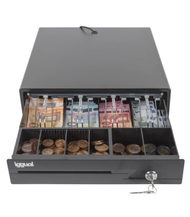 iggual Cajón Portamonedas IRON-10 38cm 4+6 negro
