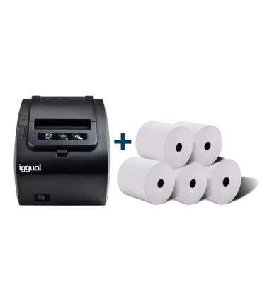 Kit impresora térmica tickets TP8002 + 5 rollos 80