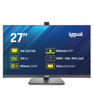iggual Monitor 27" 120Hz 1ms HDMI VGA MM AA webcam