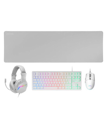 MARS GAMING Combo Gaming MCP-RGB3W 4EN1 BlancO