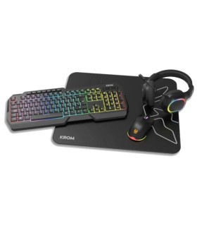 KROM KENTA PC Combo Gaming 4 en 1 RGB Negro