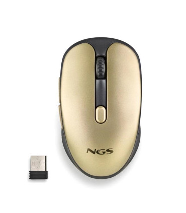 NGS Raton Inalambrico Recargable Silencioso Dorado