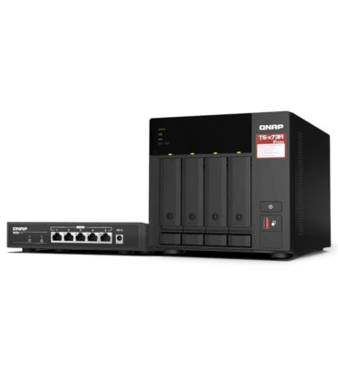QNAP TS-473A-SW5T Bundle NAS 4XHDD-Bay + Switch