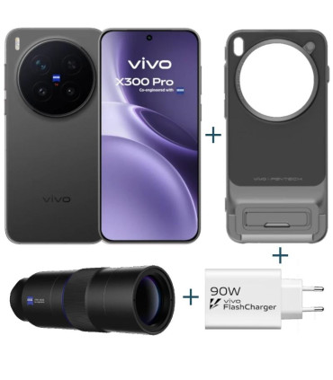 VIVO X300 Pro Black + funda + Teleobjetivo + ch90w