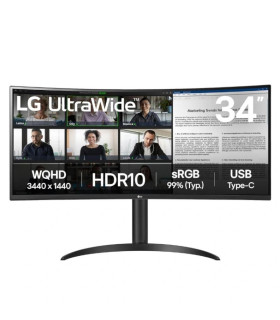 LG 34WR50QK-B monitor 34" WQHD 2xHDMI DP curvo