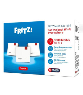 Fritz! Mesh WiFi Set 1600 3-pk Repeater WiFi6