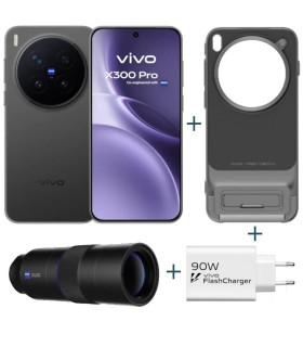 VIVO X300 Pro Black + funda + Teleobjetivo + ch90w