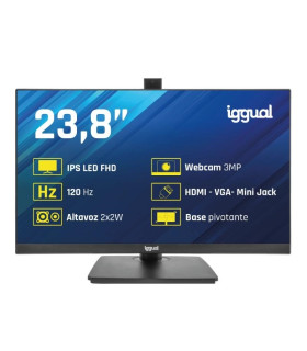 iggual Monitor 24" 120Hz 1ms HDMI VGA MM AA webcam