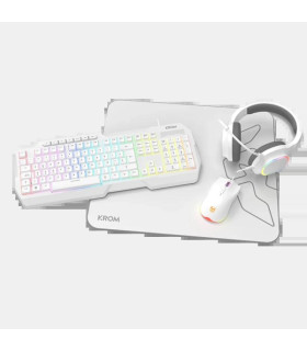 KROM KENTA PC Combo Gaming 4 en 1 RGB Blanco