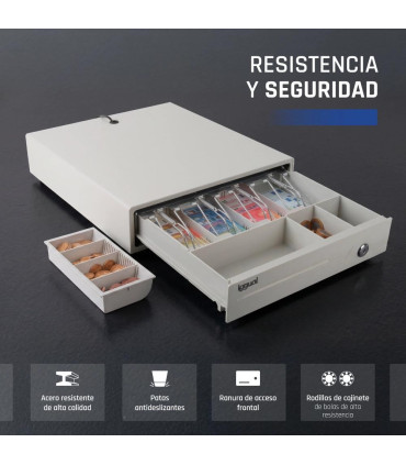 iggual Cajón portamonedas IRON-10W 38cm 4+6 blanco