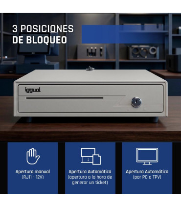iggual Cajón portamonedas IRON-10W 38cm 4+6 blanco