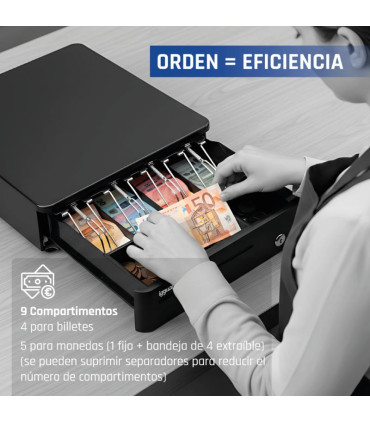 iggual Cajón Portamonedas IRON-10R 38cm 4+5 negro