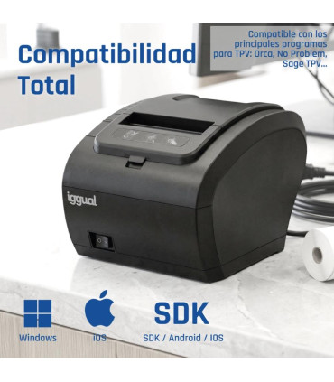 iggual Impresora Térmica TP8002 USB+RS232+Ethernet