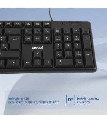 iggual Teclado USB estándar CK-STANDARD-105T negro