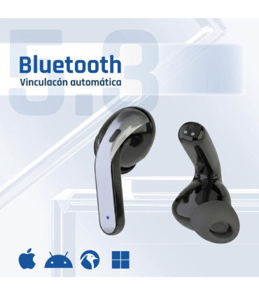 iggual Auriculares inalámbricos TWS Bluetooth negr