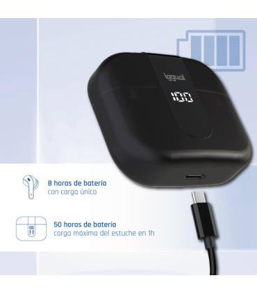 iggual Auriculares inalámbricos TWS Bluetooth negr