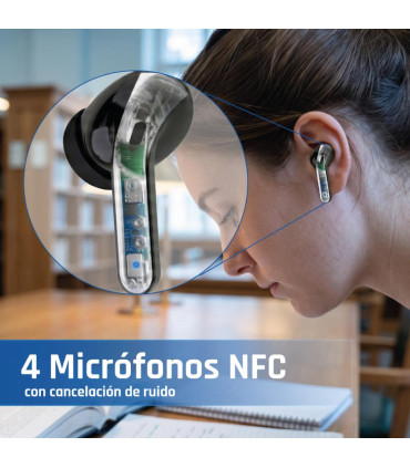 iggual Auriculares inalámbricos TWS Bluetooth negr