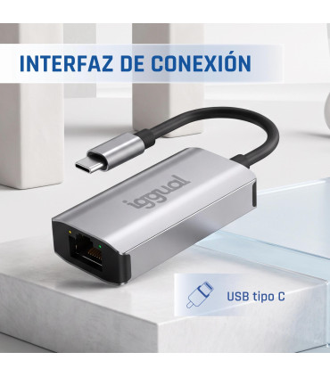 iggual Adaptador tipo C a RJ45 Gigabit 1000Mbps