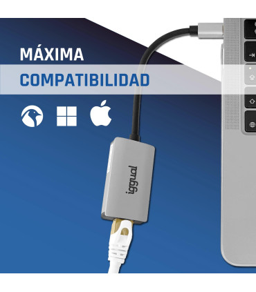 iggual Adaptador tipo C a RJ45 Gigabit 1000Mbps
