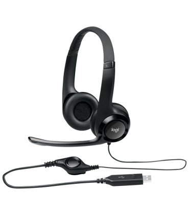 Logitech Auricular+Mic H390 USB Negro