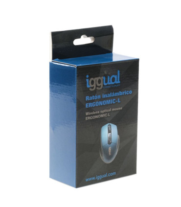 iggual Ratón inalámbrico ERGONOMIC-L-1600DPI azul