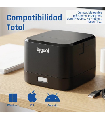 iggual Impresora térmica tickets TP EASY 58 USB+RJ