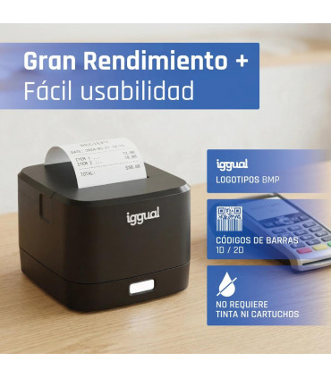 iggual Impresora térmica tickets TP EASY 58 USB+RJ