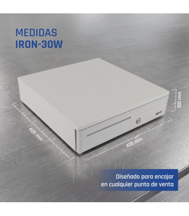 iggual Cajón portamonedas IRON-30W 42cm 5+5 blanco