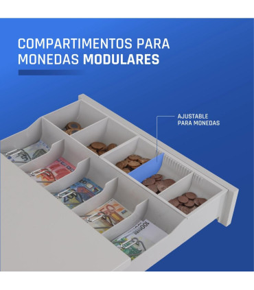 iggual Cajón portamonedas IRON-30W 42cm 5+5 blanco