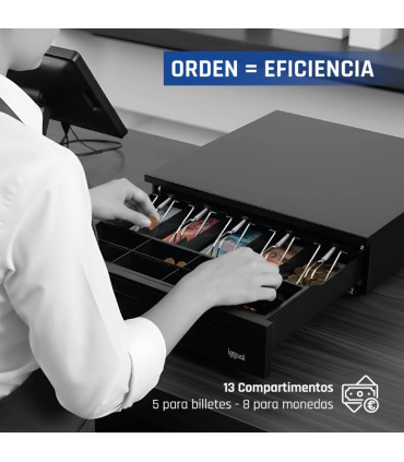 iggual Cajón Portamonedas IRON-50 42cm 5+8 negro