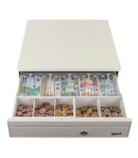 iggual Cajón portamonedas IRON-30W 42cm 5+5 blanco