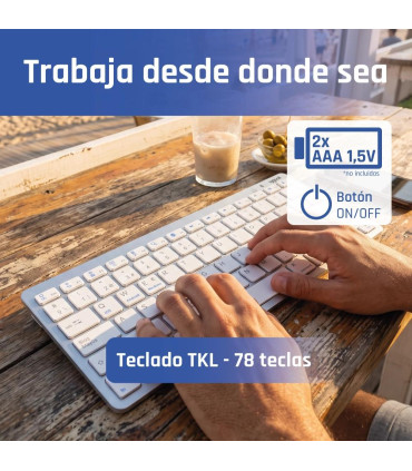 iggual Teclado Bluetooth Slim TKL-BT plata 2 canal