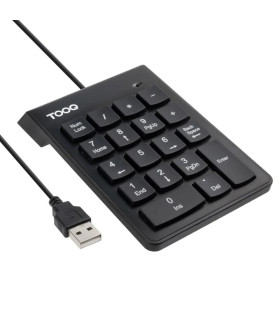 Tooq Teclado USB Numérico 19 teclas Negro
