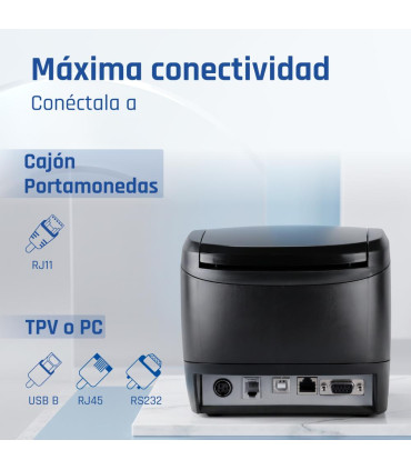 iggual Impresora térmica TP7001 USB+RS232+RJ45