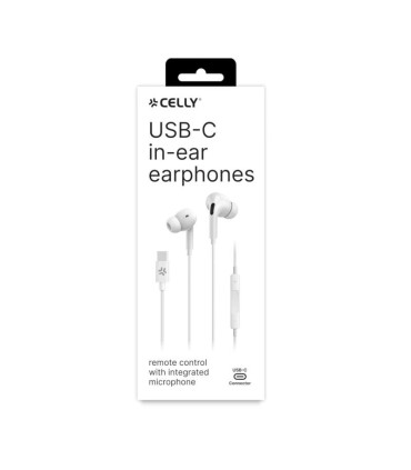 Celly Auriculares cable Usb-C Blanco
