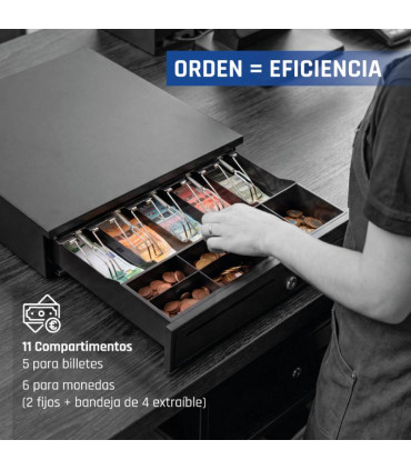 iggual Cajón Portamonedas IRON-35 42cm 5+6 negro