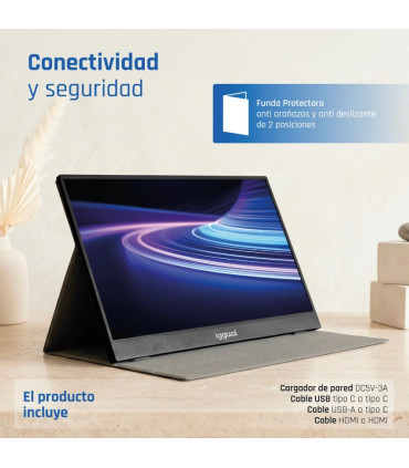 iggual Monitor portátil 15,6" IPS FHD USB-C funda