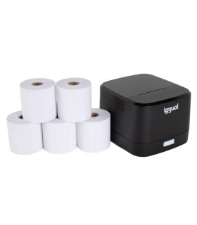 iggual Kit impresora térmica TP EASY 58 + 5 rollos