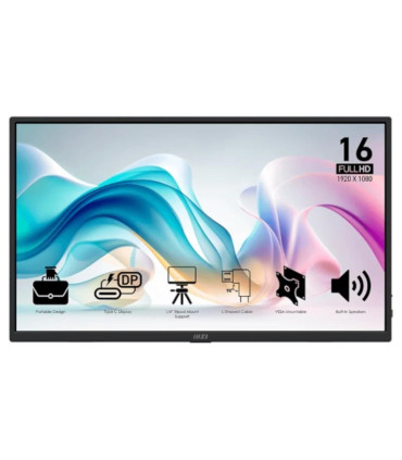 MSI MP165 E6 Monitor15.6"IPS FHD portátil USBc MM