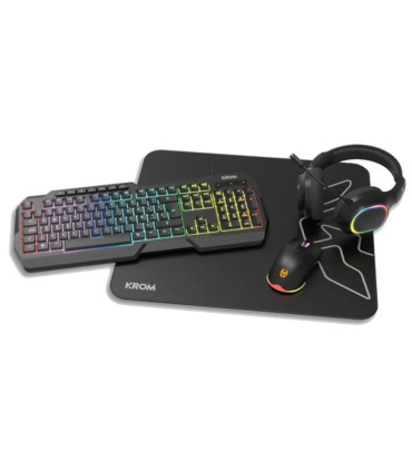 KROM KENTA PC Combo Gaming 4 en 1 RGB Negro