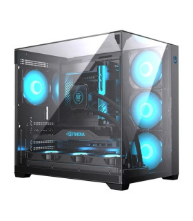 Hiditec Caja Atx Gaming Sky Black USB 3.1 TYPE-C