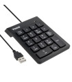 Tooq Teclado USB Numérico 19 teclas Negro