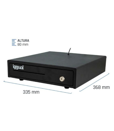 iggual Cajón Portamonedas IRON-15 37cm 4+8 negro