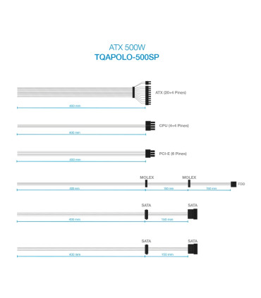 Tooq Fuente Alimentación TQAPOLO-500SP 500W PFC